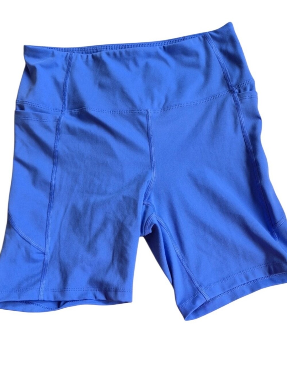 Athletic Works Size Medium 8-10 Blue Biker Shorts Pockets Stretchy